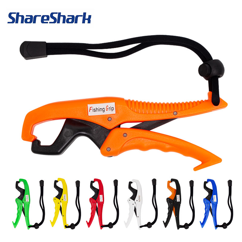 Fishing Hook Remover - シェアシャーク フィッシュリップグリッパー ABS ホワイトプラスチック リップグリップ 調整可能なロープ付き