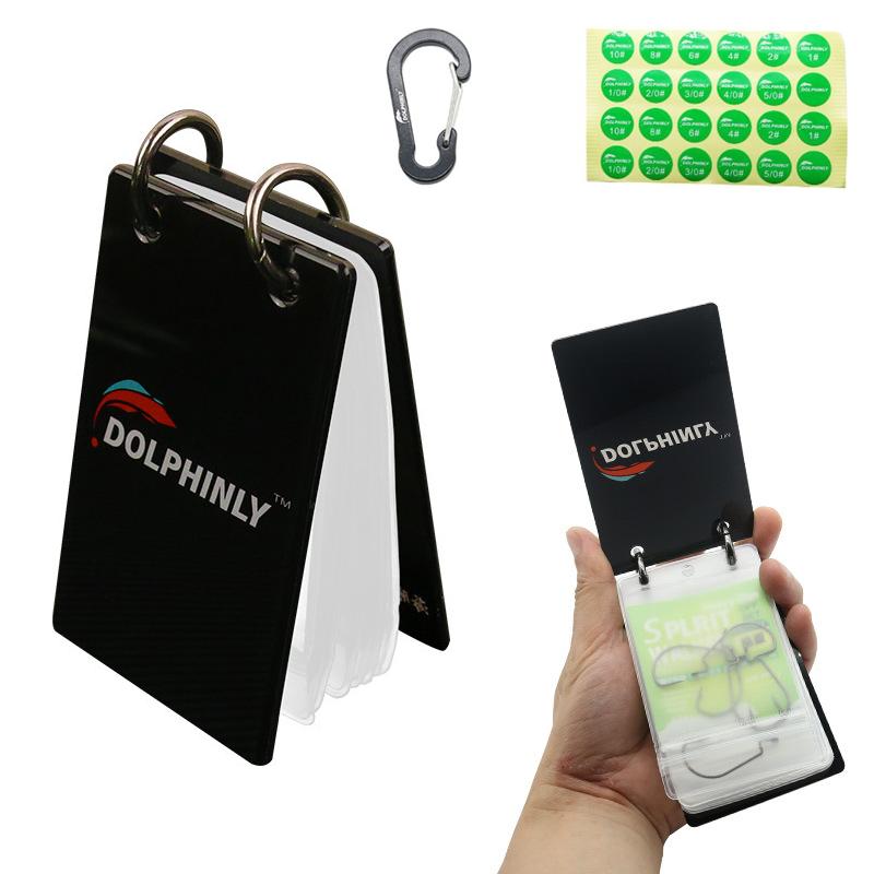Fishing Hook Box - 携帯用釣り針収納バッグ、釣り道具整理用ポケット付き、カラビナとラベル付き