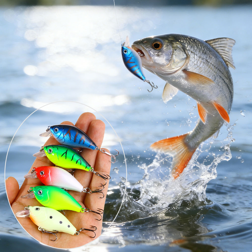 1Pc 6 センチメートル 6.9 グラム釣りルアークランク - Fishing Hook Treble のレビューと価格