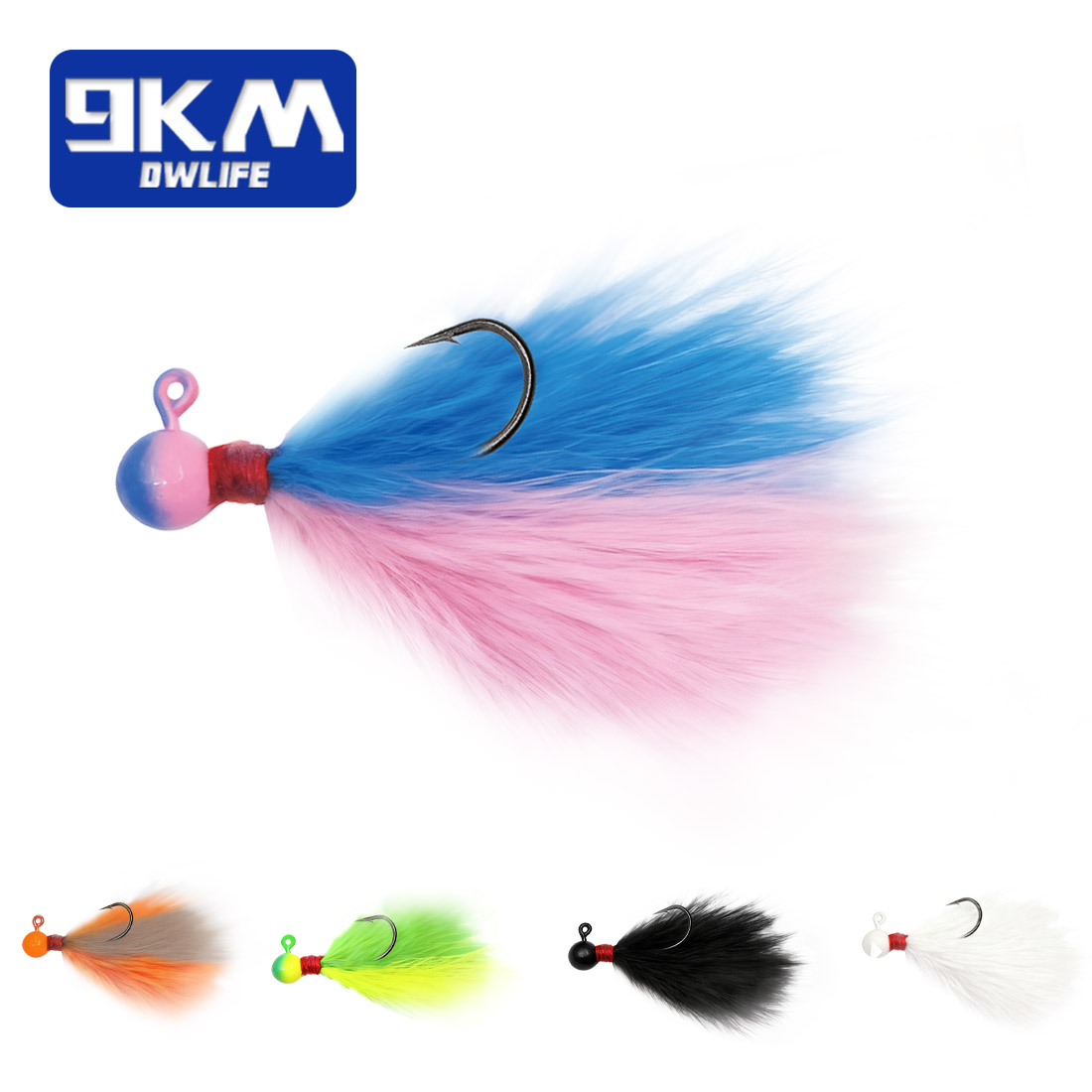 9KM 5個入りミックスカラーマラブーフライジグキット、手結 - Fishing Hook Assortment のレビューと価格